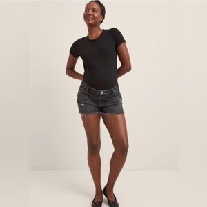 Hatch the Cutoff denim short in black,  27